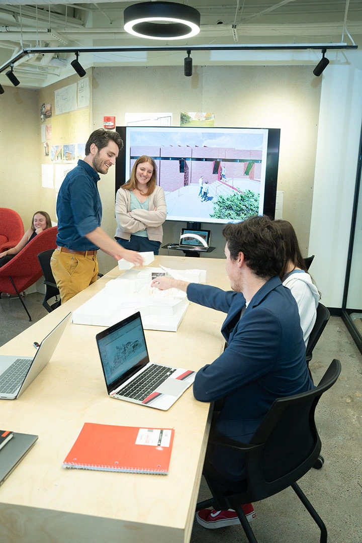 Students working in an O'More design studio during class