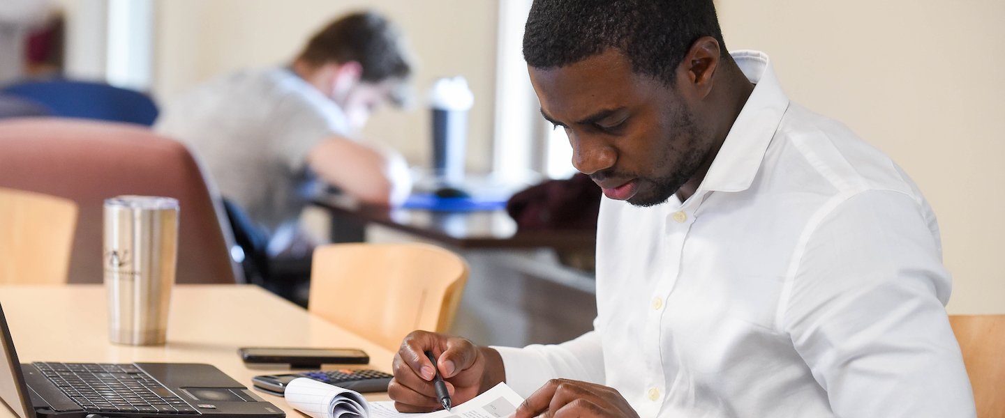 student working on computer 