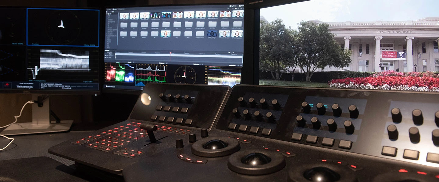 A view of a DaVinci Resolve Advanced Panel