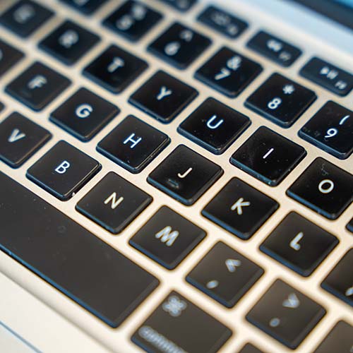 Close up of laptop keyboard