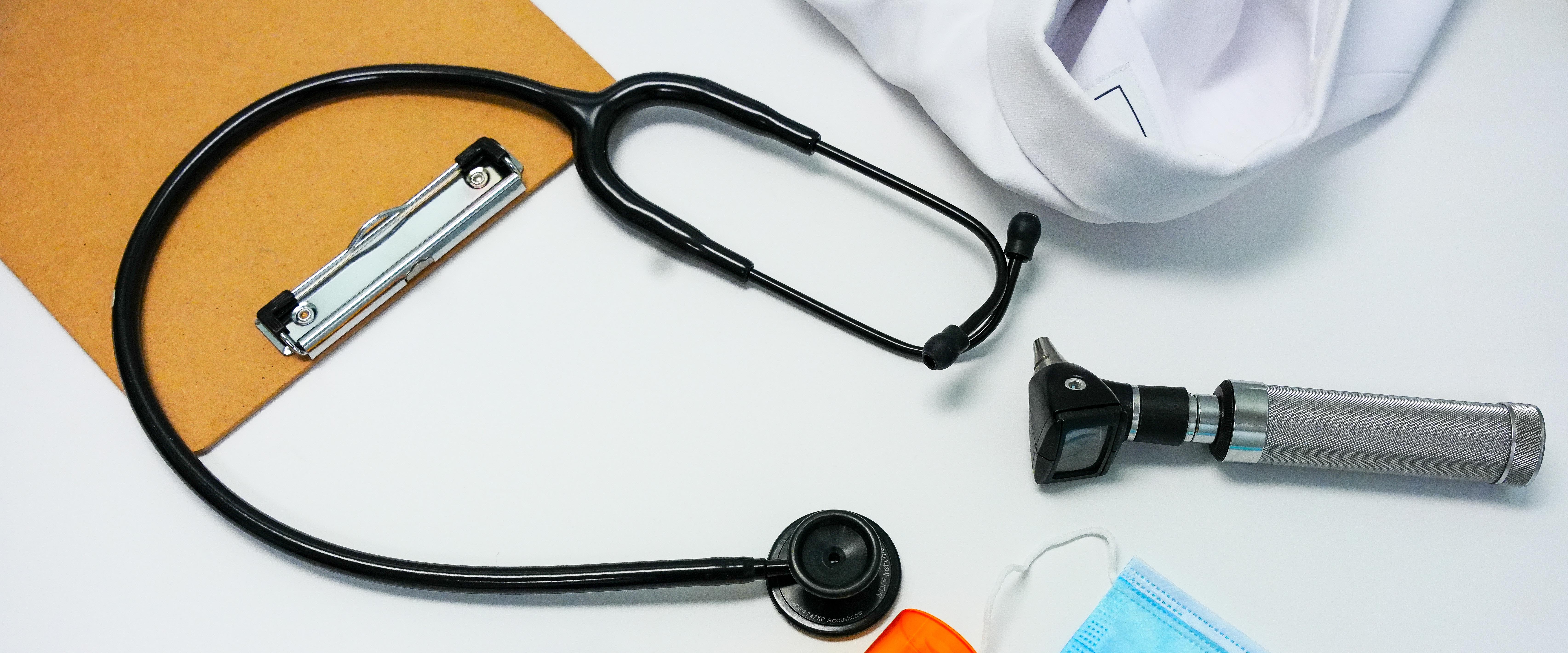 medical items on a white background