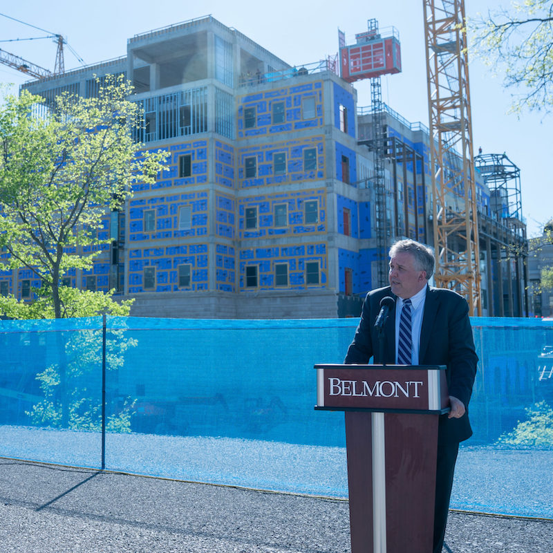 greg jones speaking at topping out ceremony 