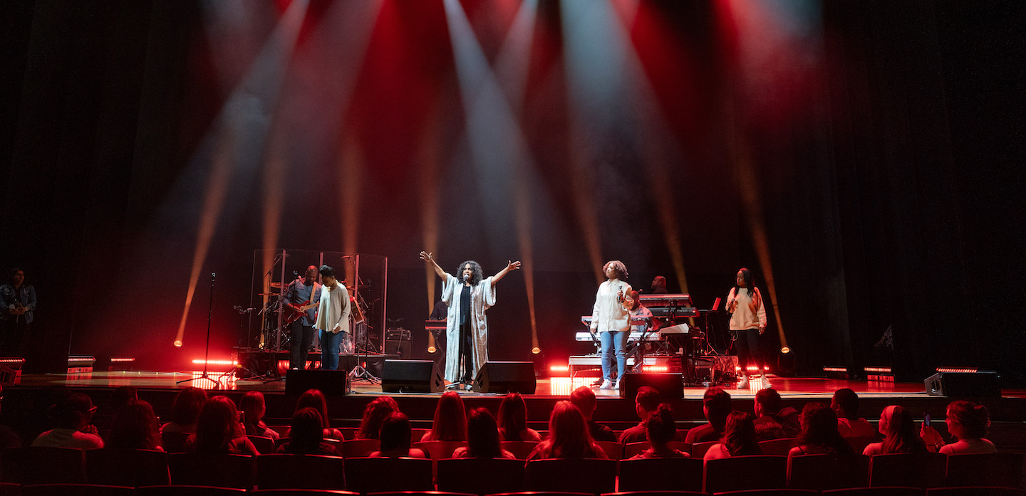 CeCe Winans and her band during sound check.