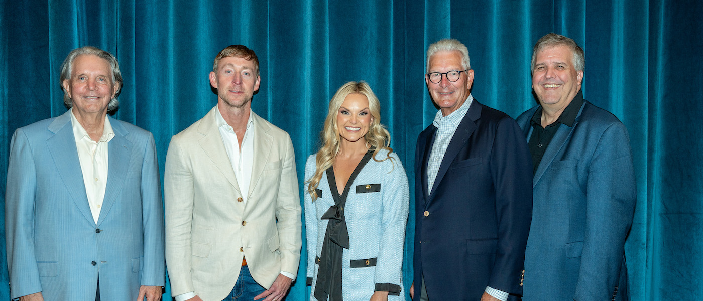 Mike Curb, songwriter Ashley Gorley, Dean Brittany Schaffer, Belmont University Board Chairman Milton Johnson, Belmont University President Dr. Greg Jones