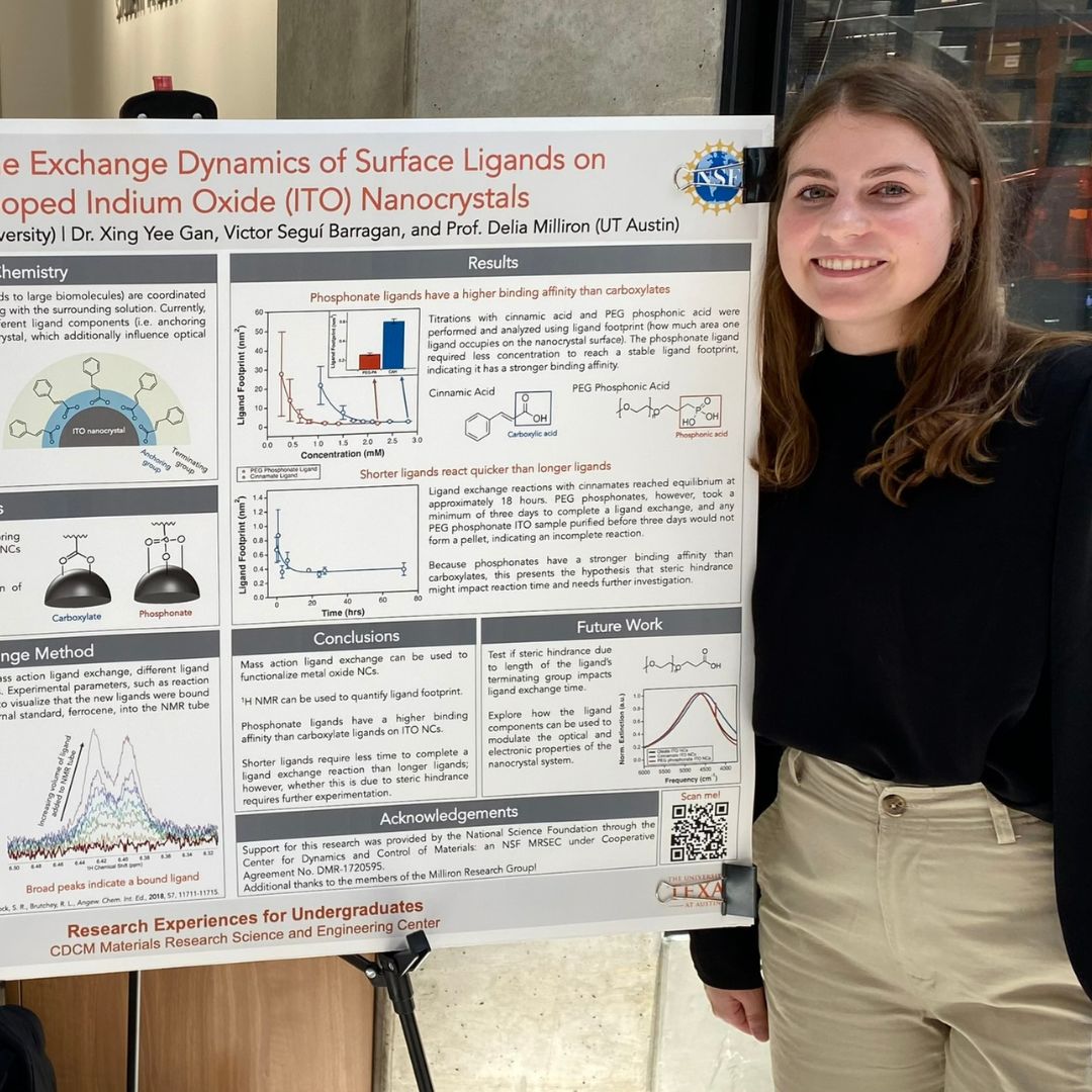 Hurst presenting poster from UT Austin research