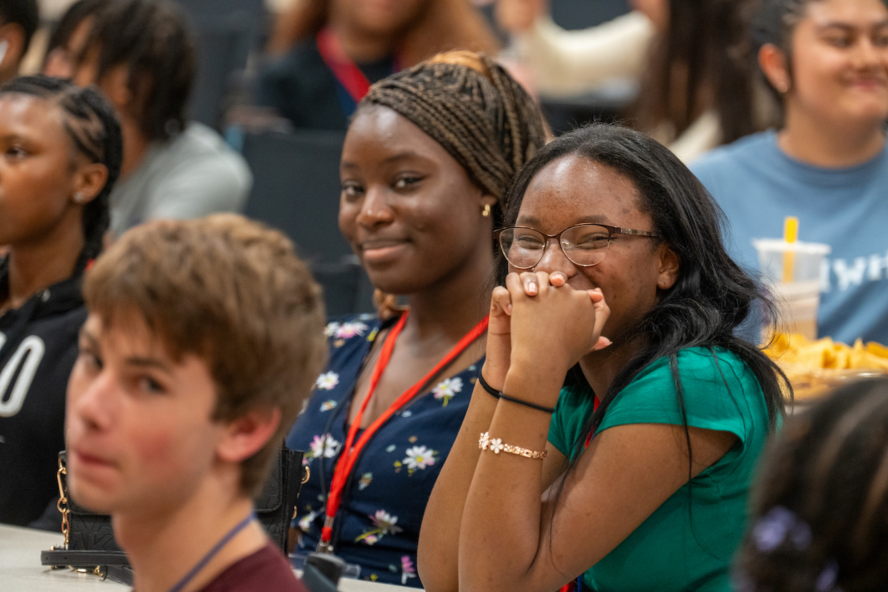 Students smiling in class