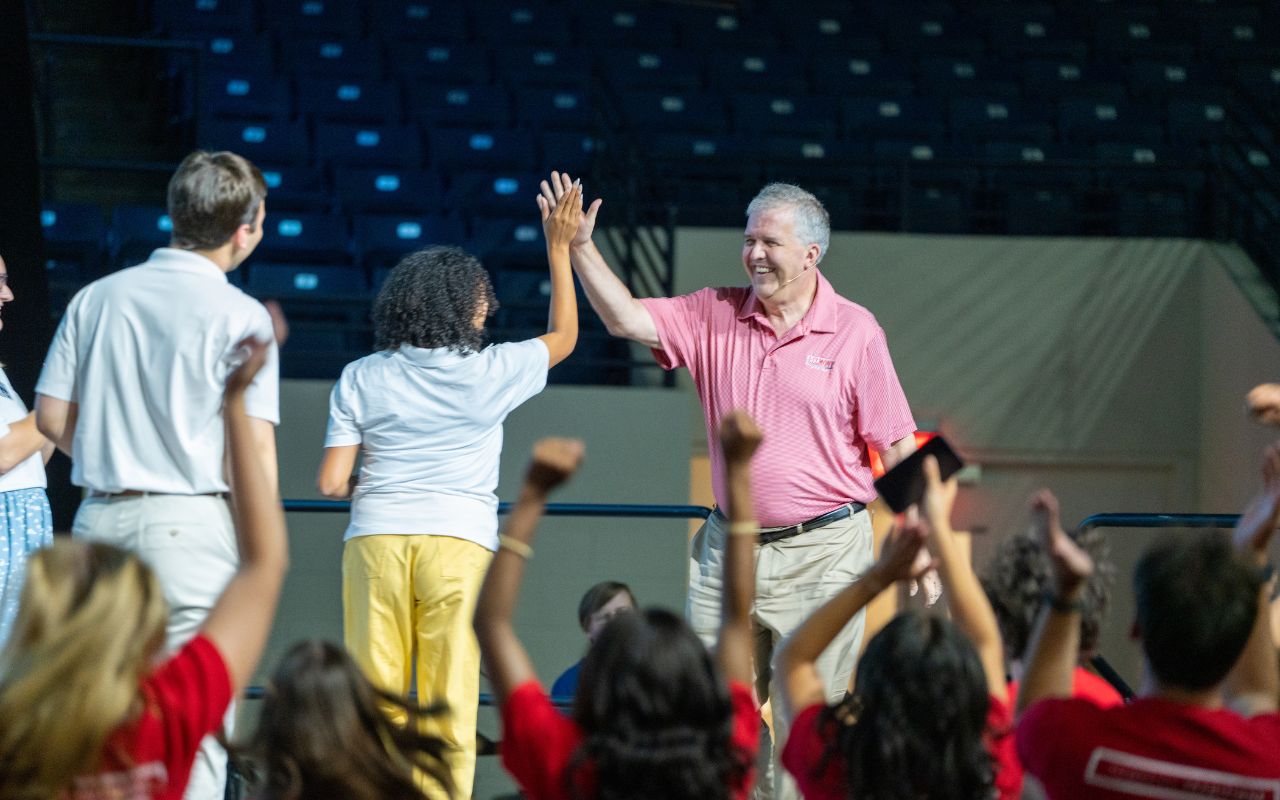 Greg Jones at Belmont's opening ceremony for new students