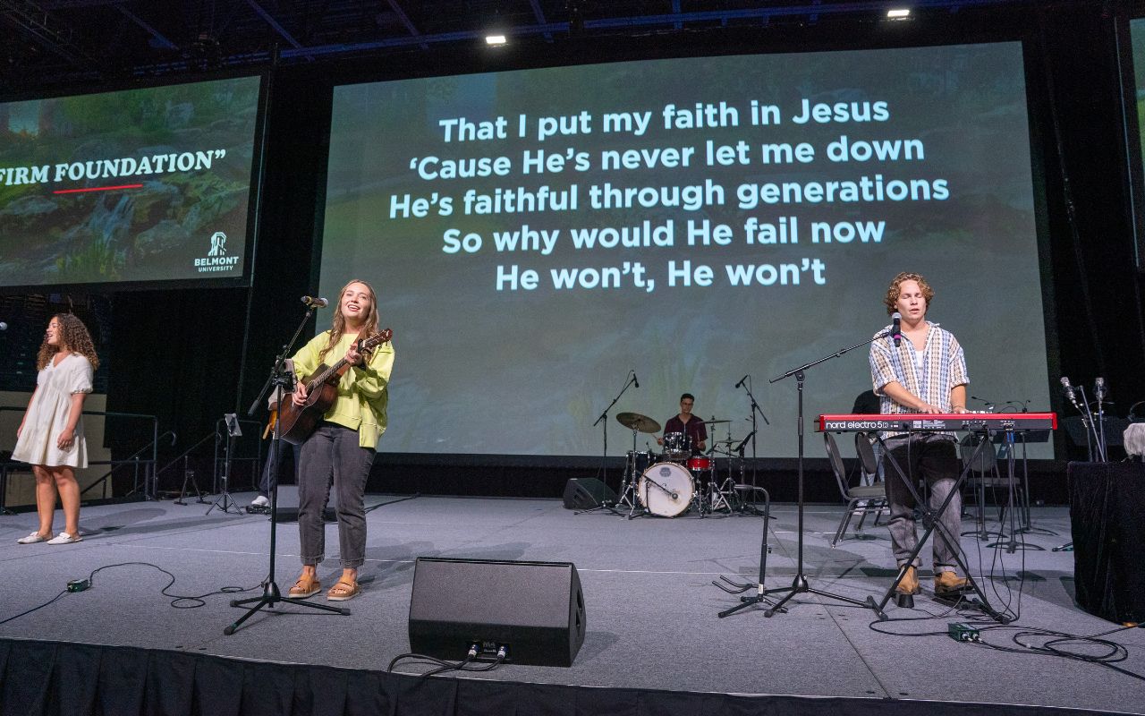 Worship during 2024 Opening Convocation at Belmont