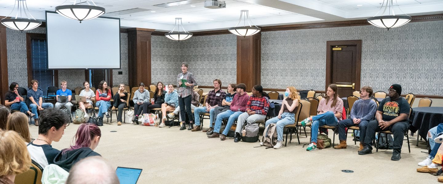 Students gathered at the 2024 Humanities Symposium