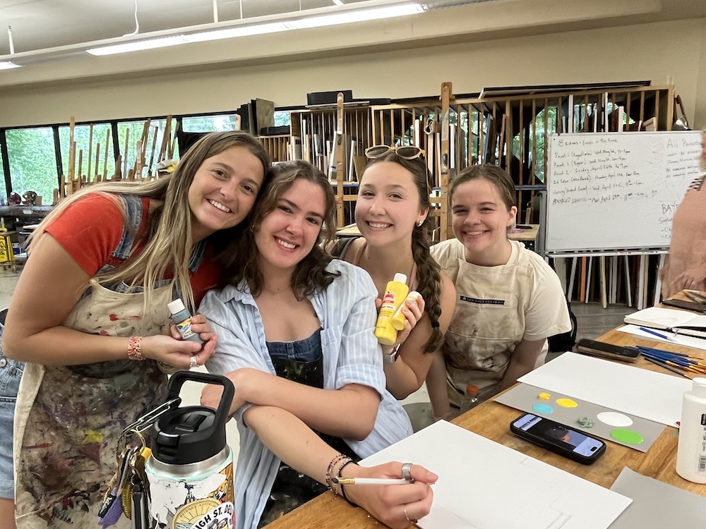 Nursing students at Brushes and Bites