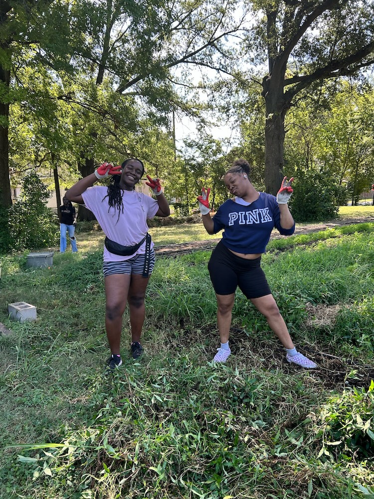 students at one of the mission trip sites