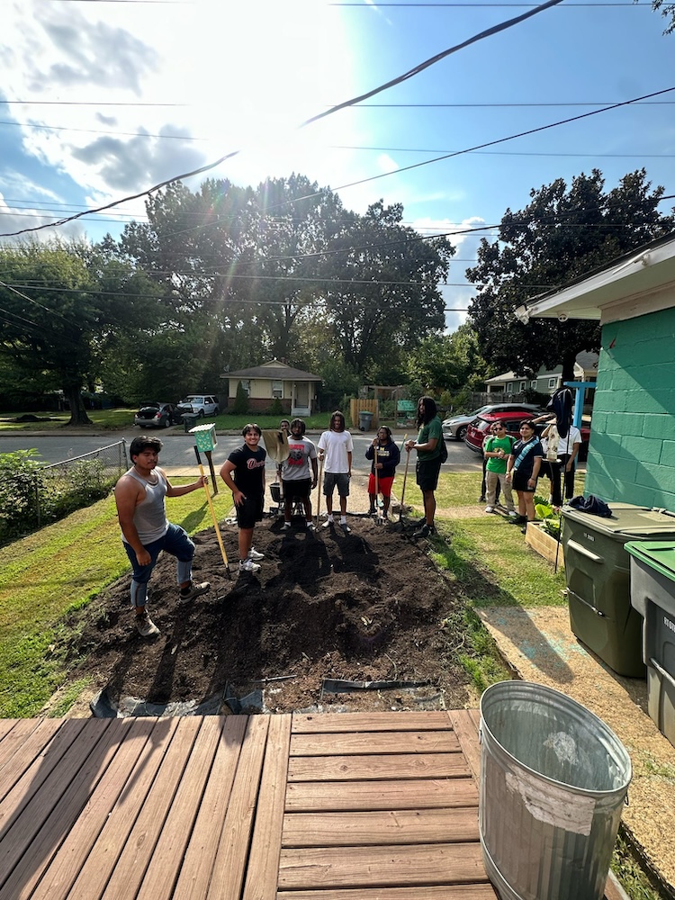 students at one of the mission trip sites