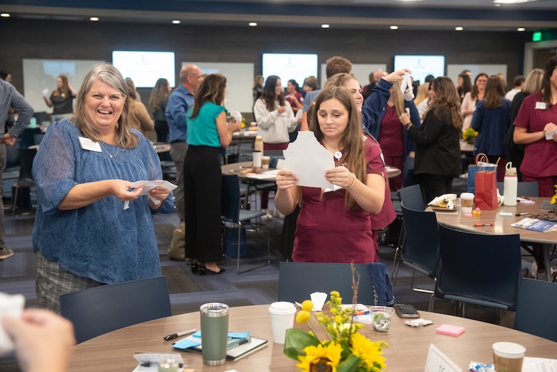 Nursing professionals participate in a creative activity