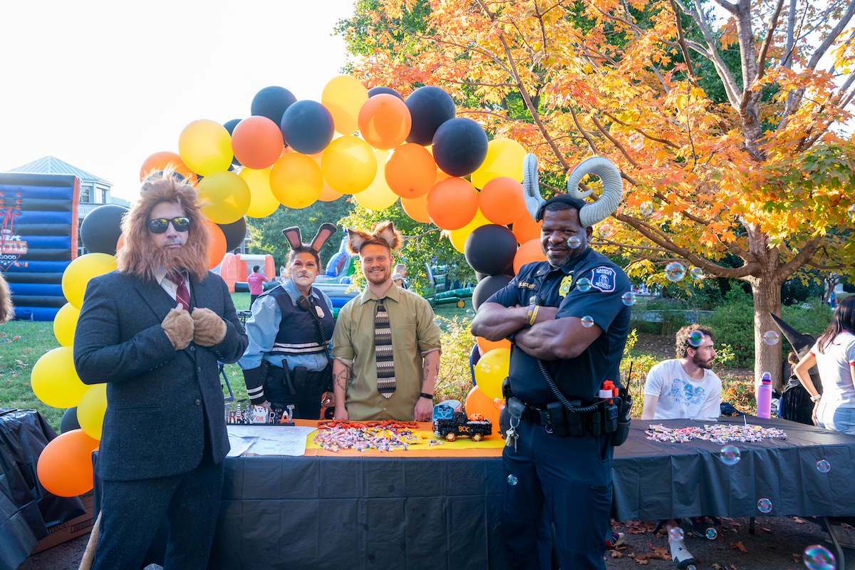 Employees in costumes