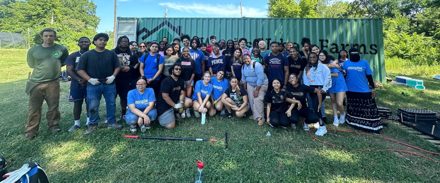 group shot at one of the volunteer sites