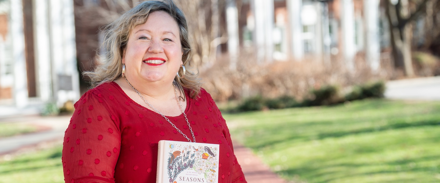 Dr. Bonnie with her book, Seasons of Wonder