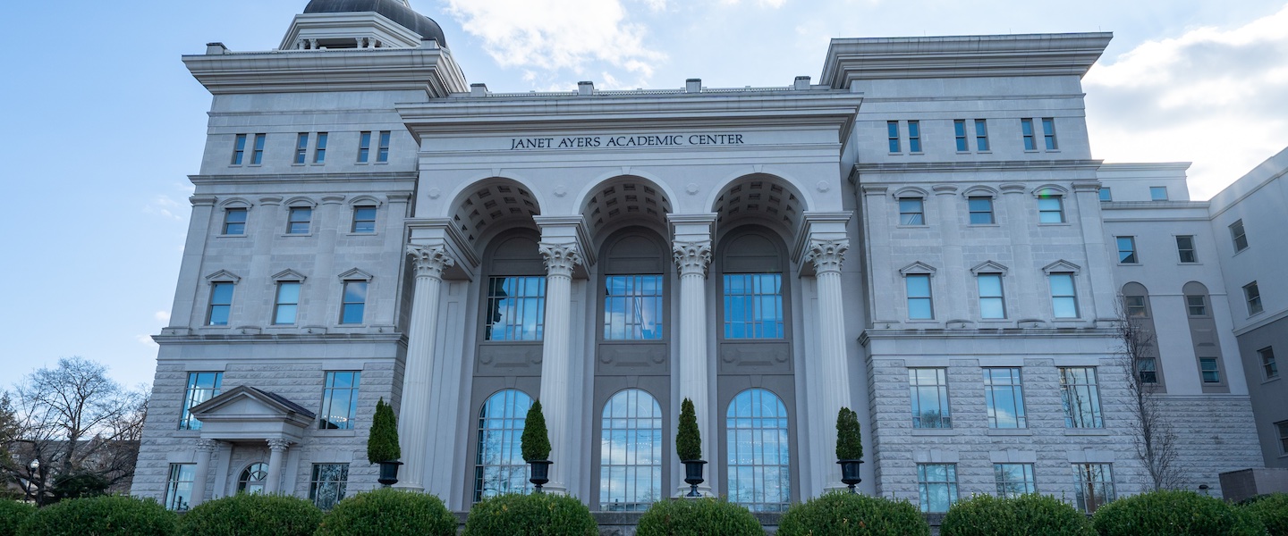 Exterior shot of the Janet Ayers Academic Center