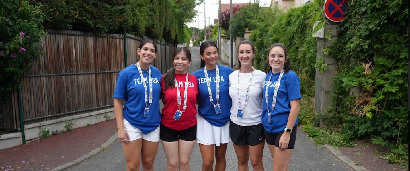 Sabrina with other volunteers for Team USA