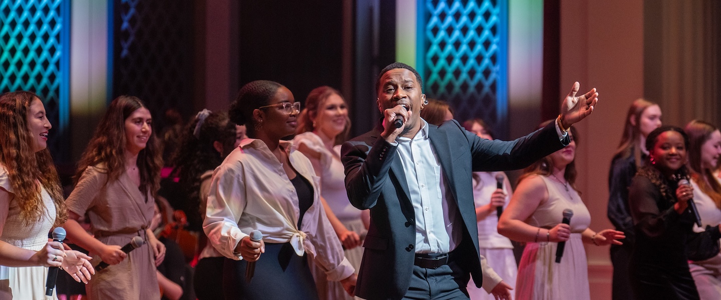 Student singing in 2024 President's Concert