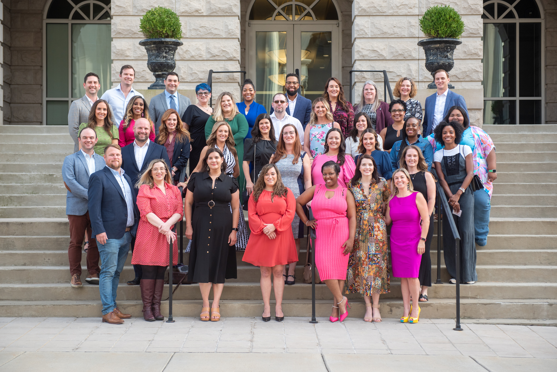 Group picture of law reunion attendees