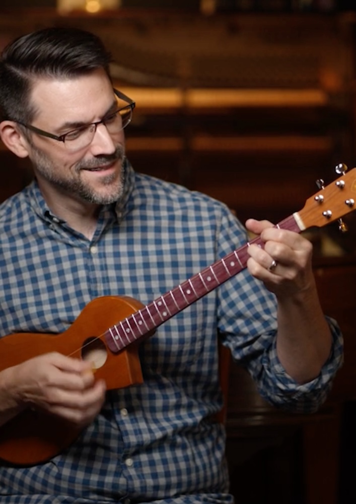 Ryan playing the Cumberland River Guitar