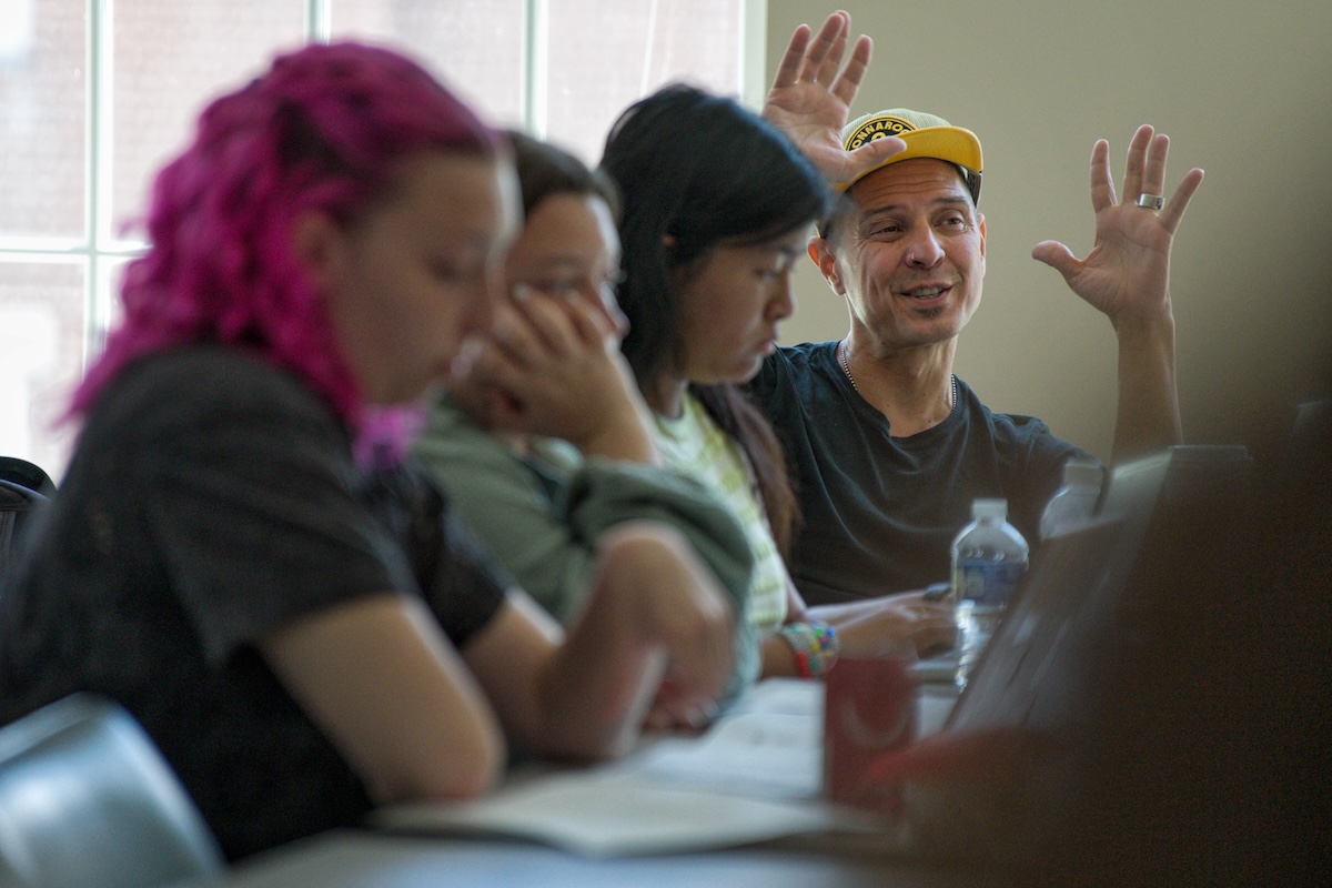 Dr. Ken Spring in class leading up to Bonnaroo.