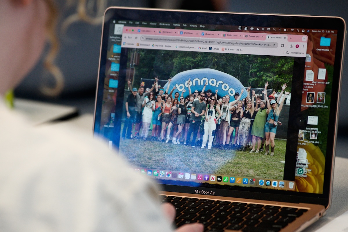 An image the 2023 Bonnaroo U cohort on a computer screen. 