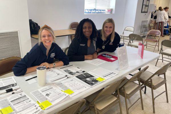 Students working a clinic at The Branch