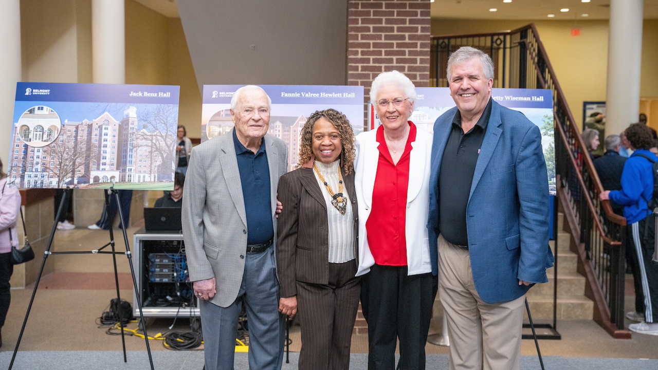 Jack Benz, Fannie Hewlett, Betty Wiseman and President Greg Jones