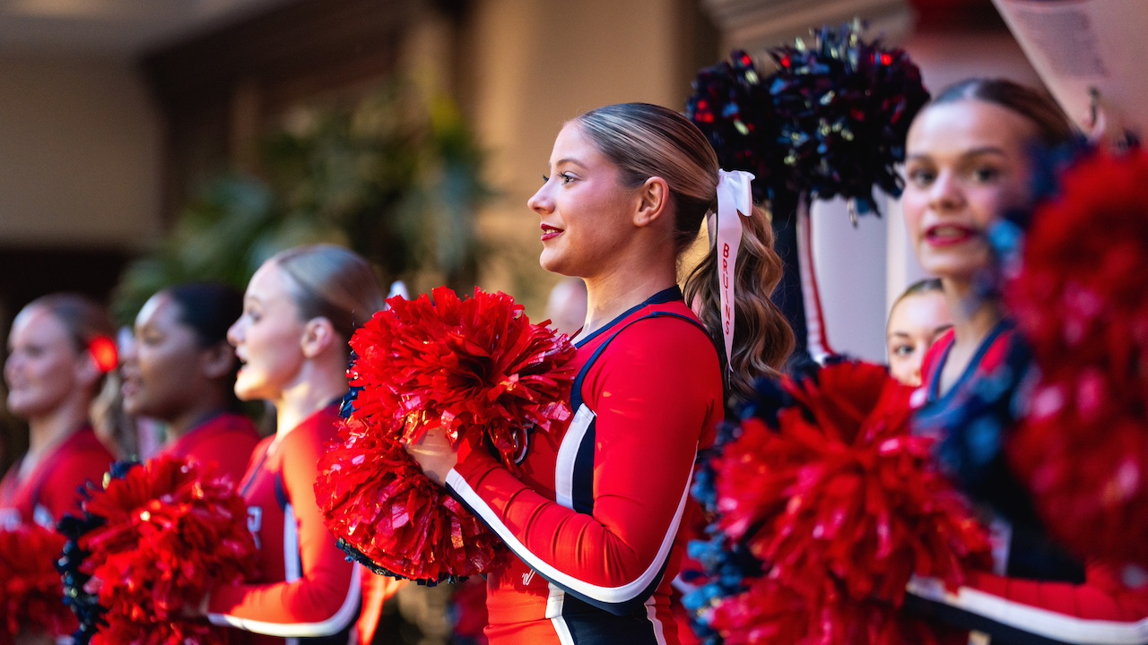 cheerleaders at pep rally