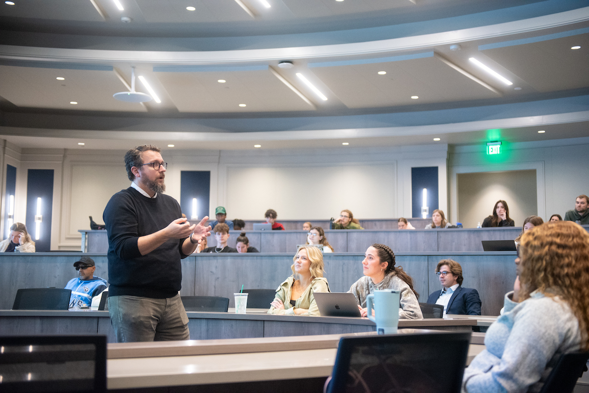 Professor teaching class