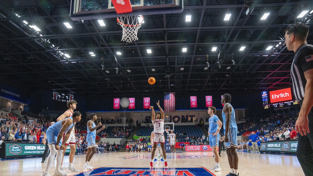 Belmont basketball player shooting a free throw