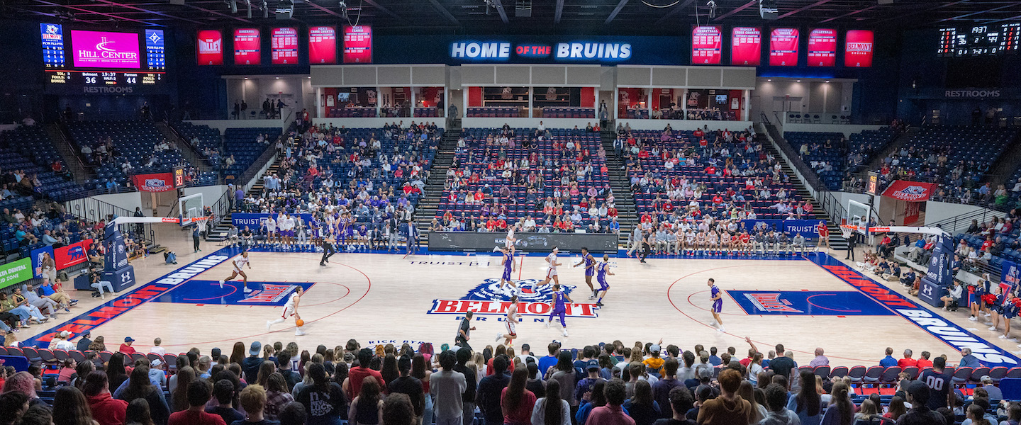 Basketball games in the Curb Event Center