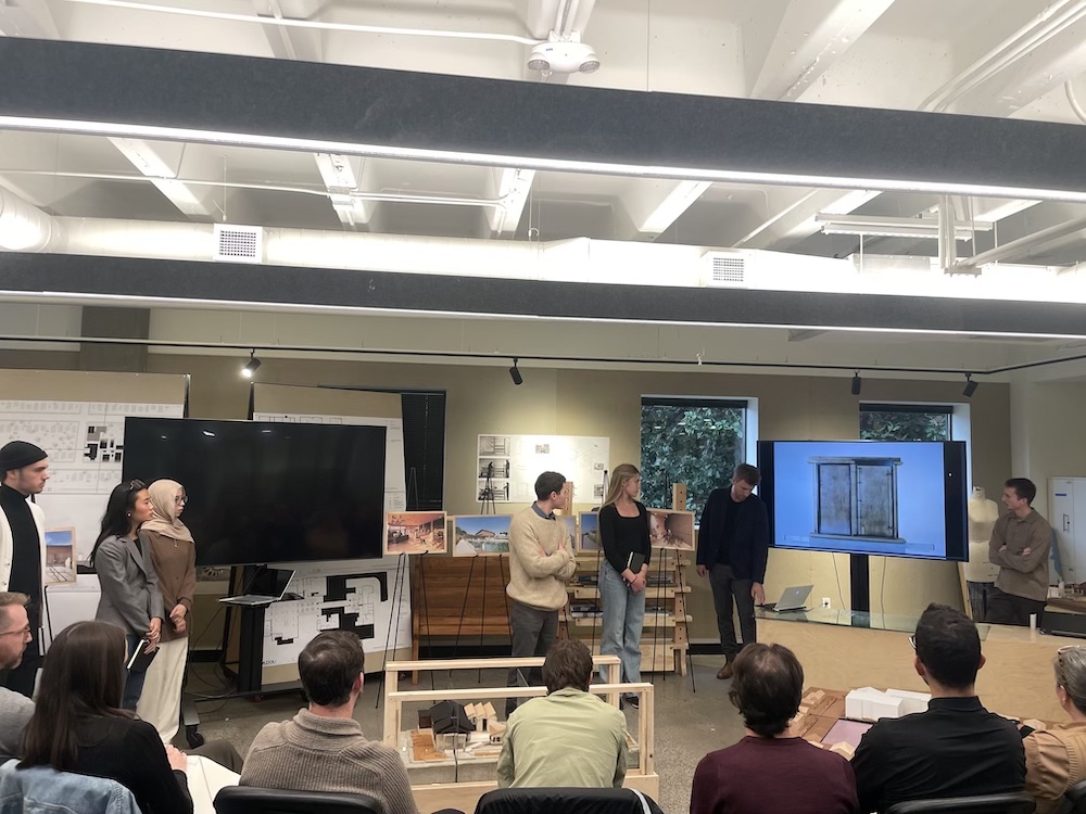 O'More student group presents to a jury of professional designers