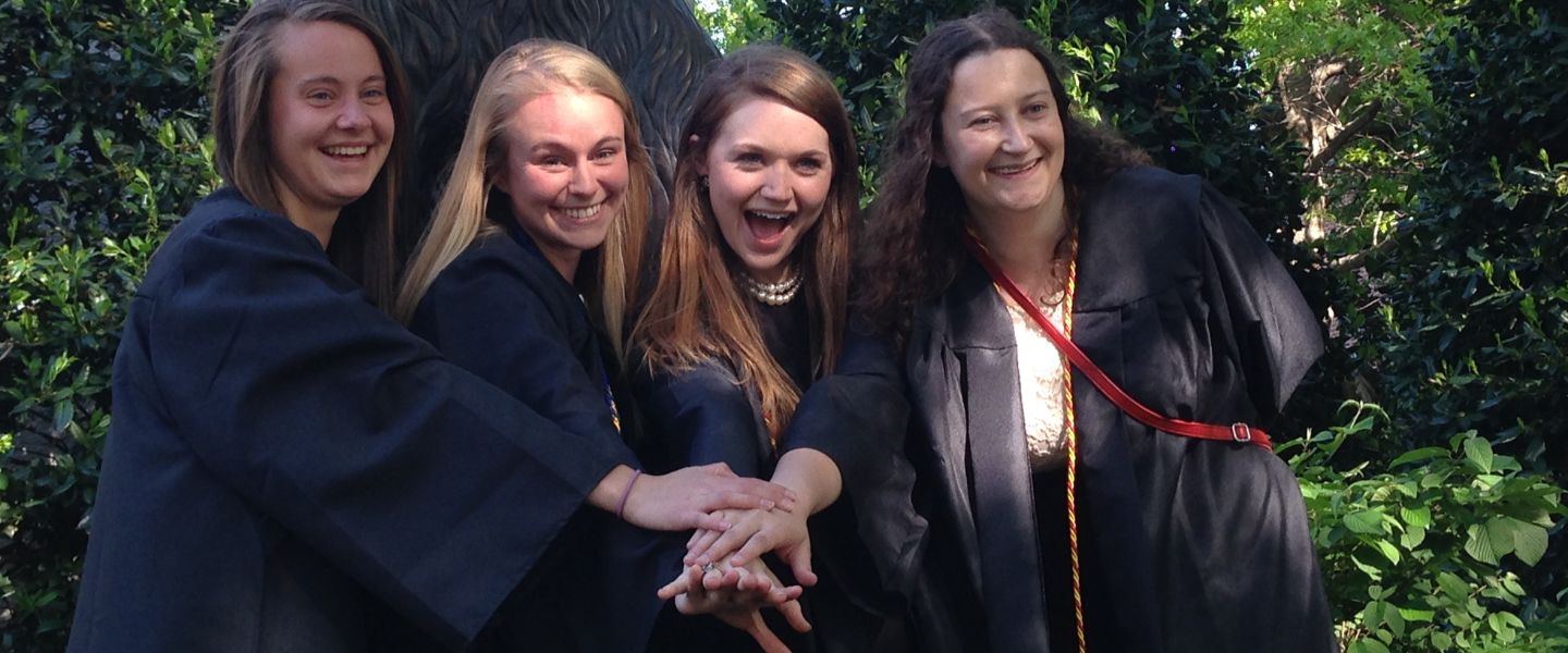 Molly Robinson with friends at Belmont graduation