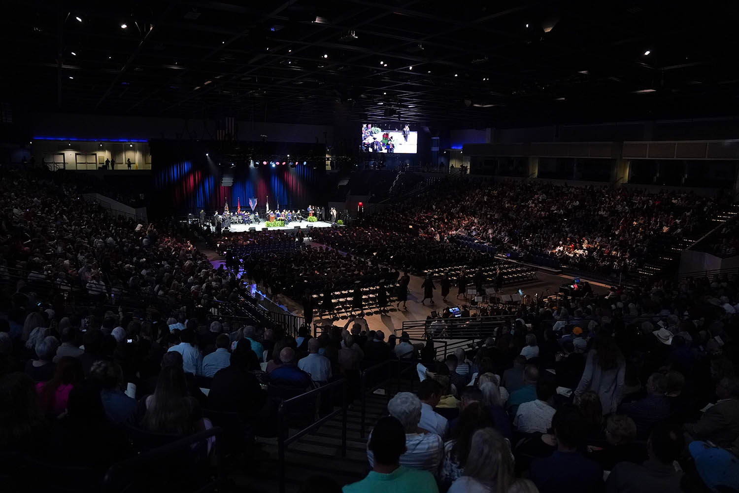 Curb Event Center full of people and set up for event