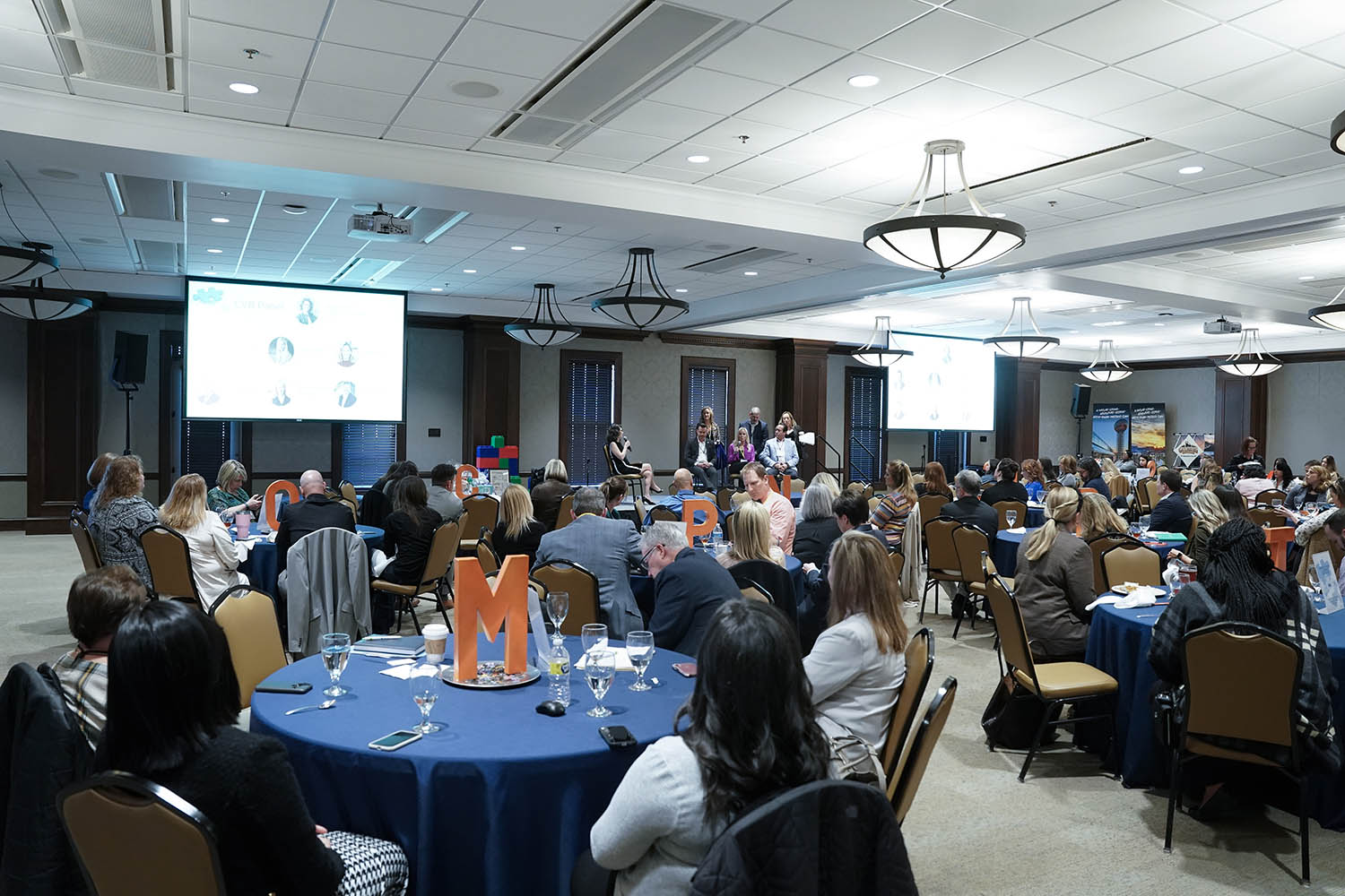 Ayers Academic Center conference room full of people for an event