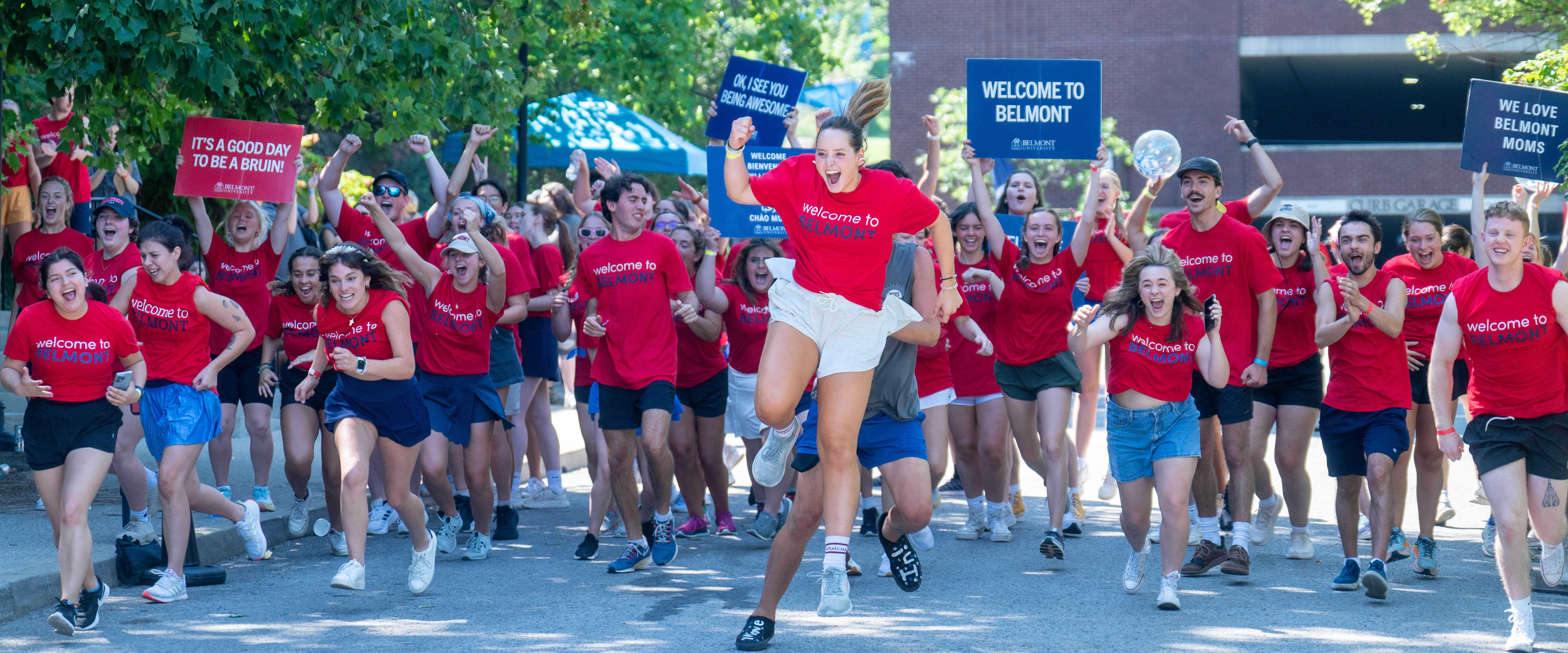 Crowd of TT leaders cheering and running during move in