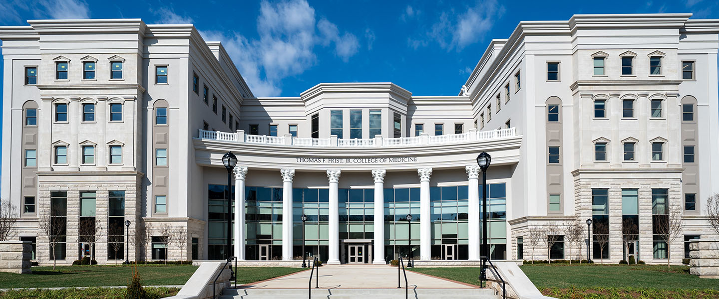 Exterior photo of the Thomas F. Frist, Jr. College of Medicine