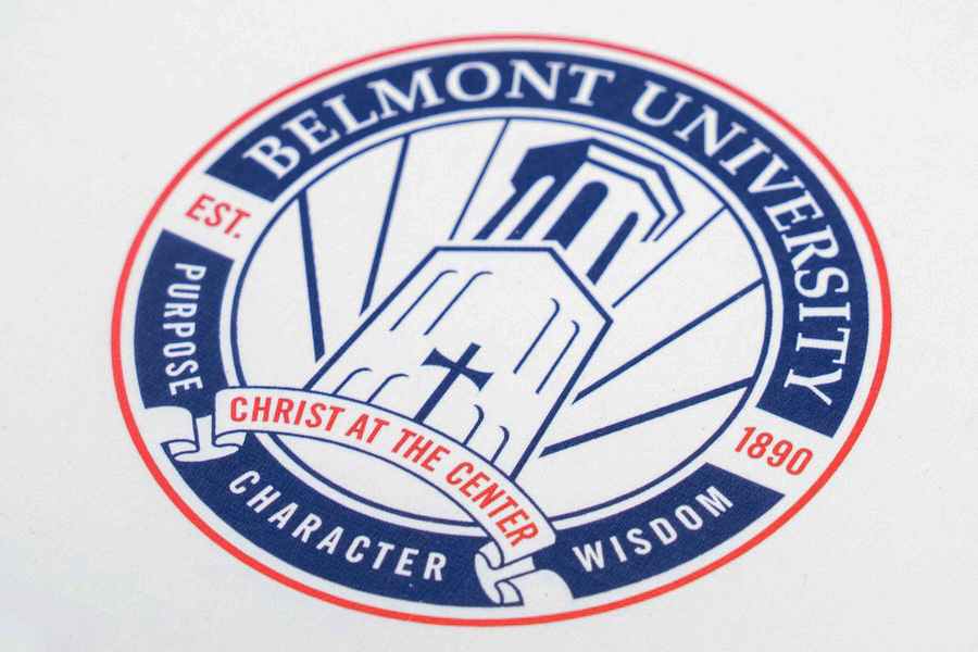 A photo of the university seal at an angle