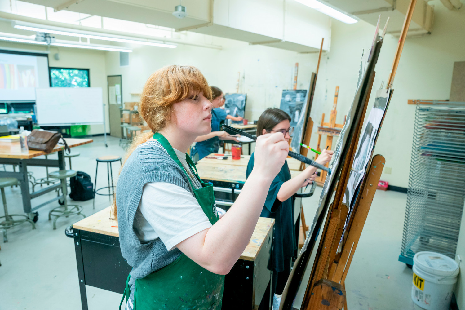 two females painting